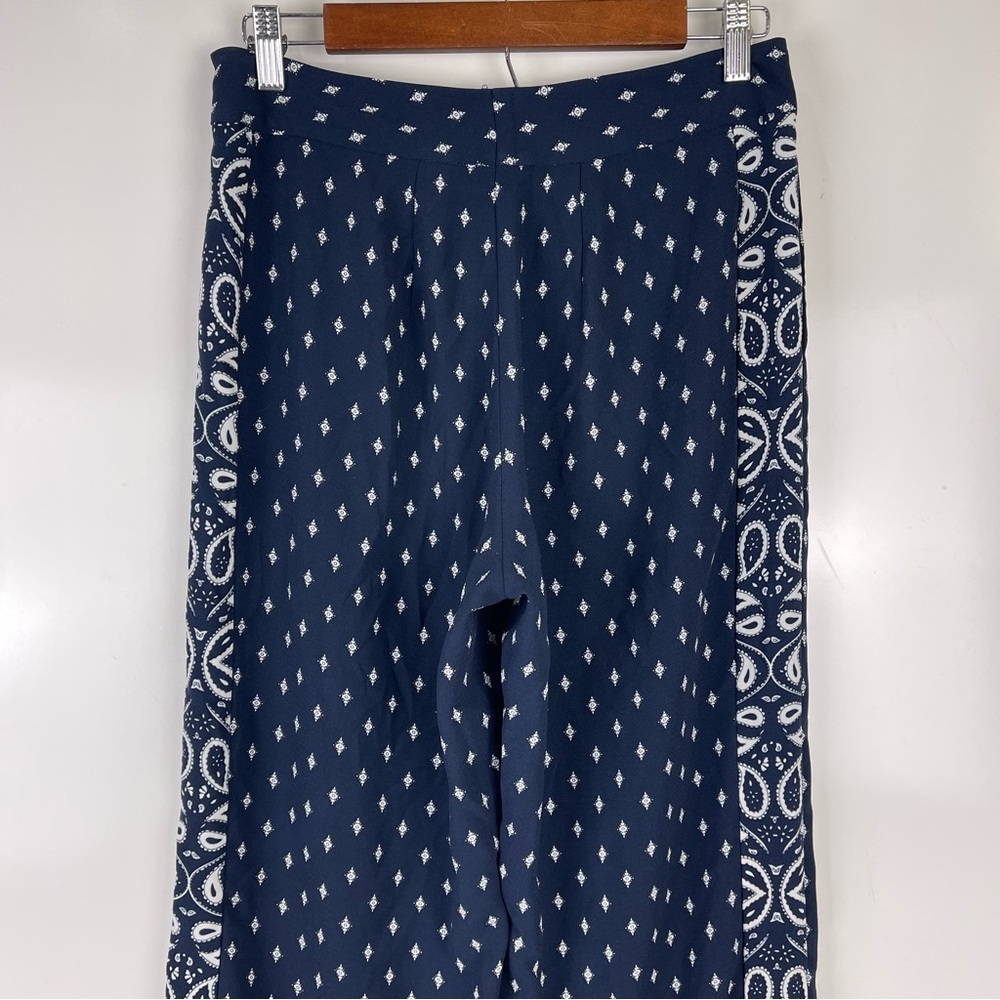 Cabi Trackstar Wide Leg Pants Women’s Blue Print Pull On Casual Resort Office - Picture 5 of 9